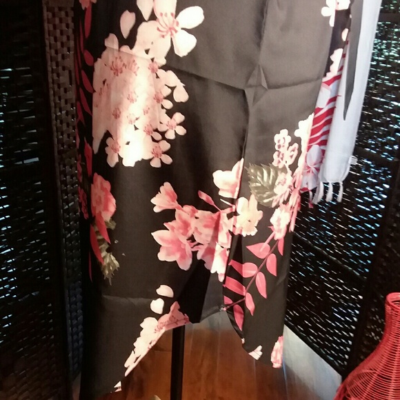 BLACK WITH PINK FLORAL DRESS Sz 2X 3X - Picture 6 of 8